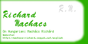 richard machacs business card
