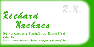 richard machacs business card